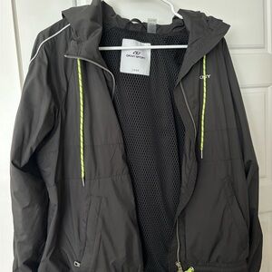 DKNY Hooded Windbreaker Water
Resistant Light Hooded Raincoat Jacket